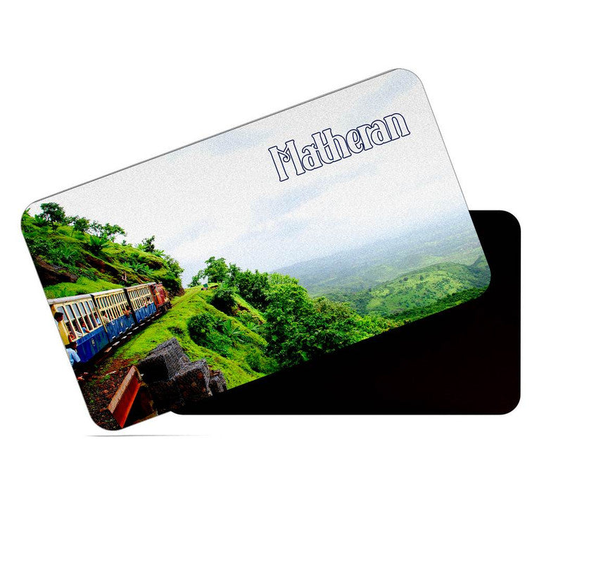 dhcrafts Rectangular Rubber Fridge Magnet / Magnetic Card Multicolor Maharashtra Matheran Design Pack of 1 (8.6cm x 5.4cm)
